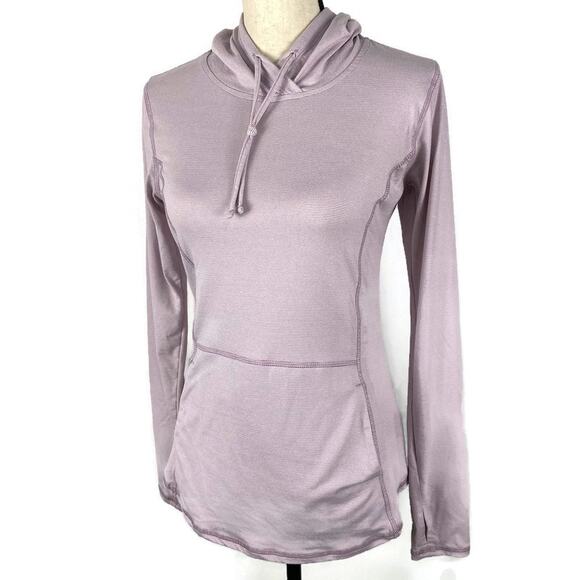 RBX Performance Pink Purple Micro Striped Hooded Athletic Top Womens Sz Small - Picture 6 of 11